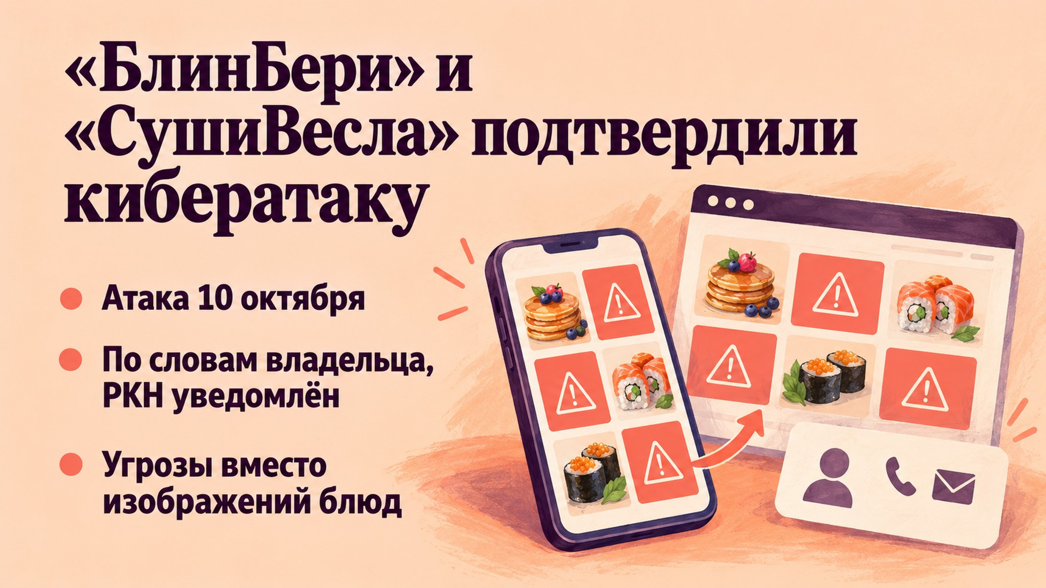 «БлинБери» и «СушиВесла» подтвердили кибератаку