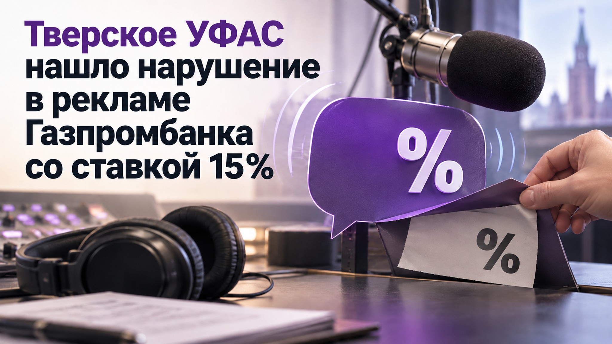Тверское УФАС нашло нарушение в рекламе Газпромбанка со ставкой 15%
